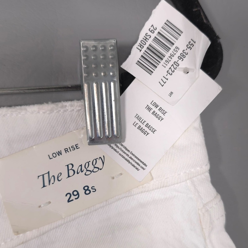 ABERCROMBIE & FITCH New Women's Jeans Baggy Low Rise Distressed 29 8s White - Picture 16 of 16